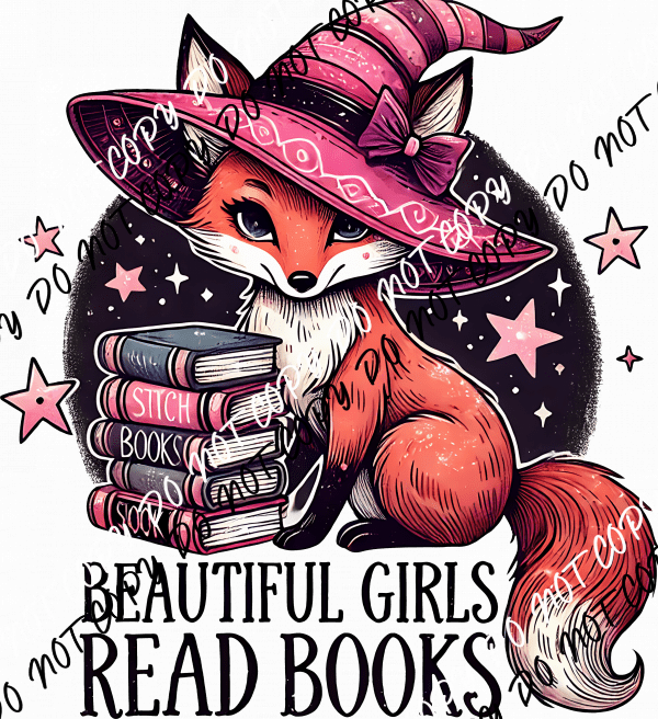 Beautiful Girls Read Books Fox DTF Transfer - We Print U Press DTF Transfers