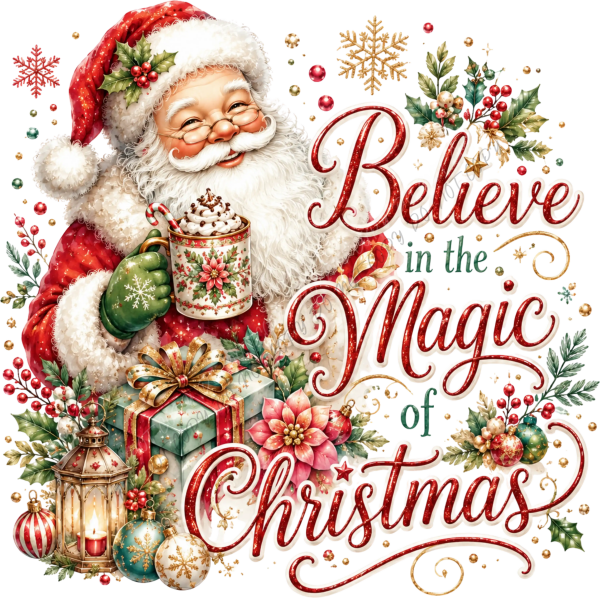 Believe in the Magic of Christmas DTF Transfer - RTP DTF Transfer