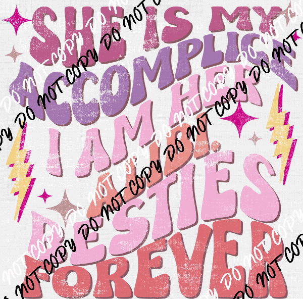 Besties Forever pastel distressed text DTF Transfer - We Print U Press DTF Transfers