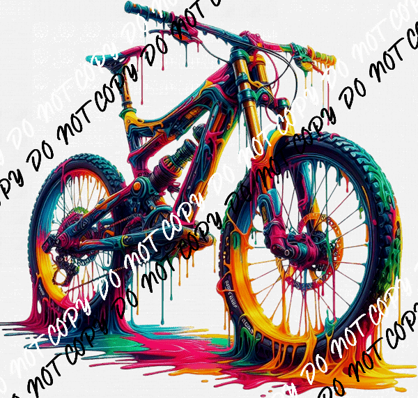 Bicycle Color Drip DTF Transfer - We Print U Press DTF Transfers