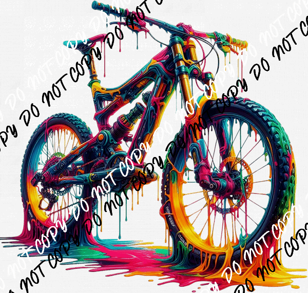 Bicycle Color Drip DTF Transfer - We Print U Press DTF Transfers