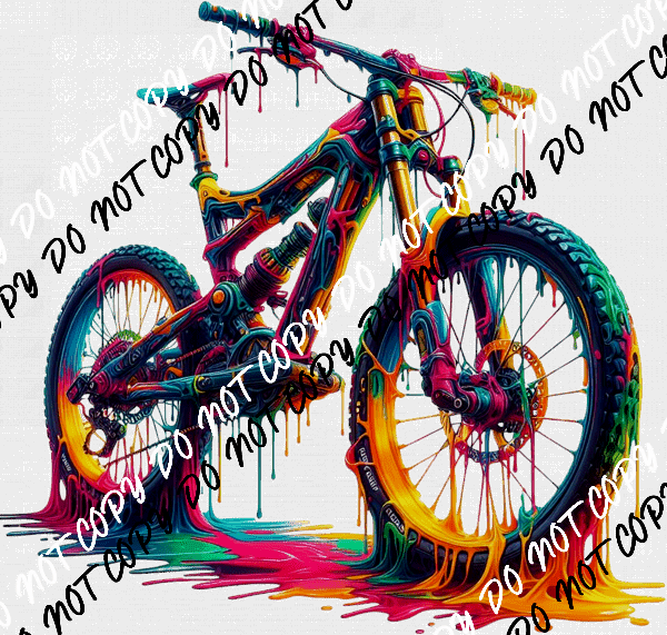 Bicycle Color Drip DTF Transfer - We Print U Press DTF Transfers