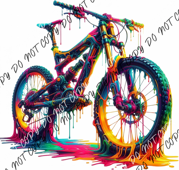 Bicycle Color Drip Dtf Transfer Rtp Transfers