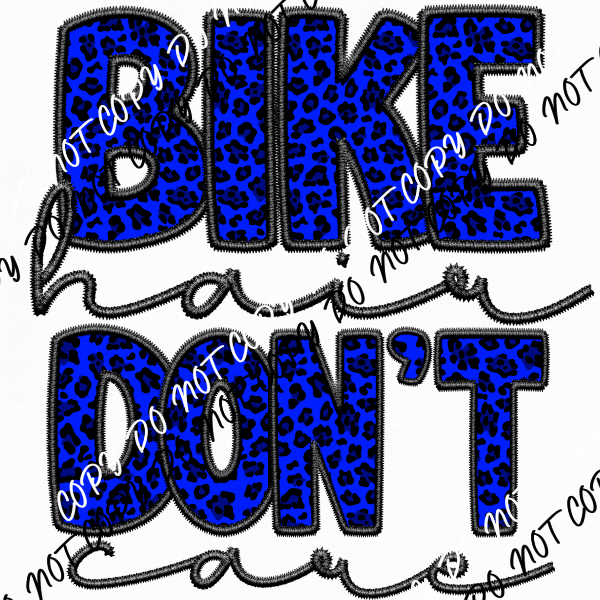 Bike Hair Don't Care Faux Embroidery DTF Transfer (See Color Options) - We Print U Press DTF Transfers