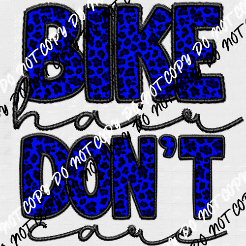 Bike Hair Don't Care Faux Embroidery DTF Transfer (See Color Options) - We Print U Press DTF Transfers