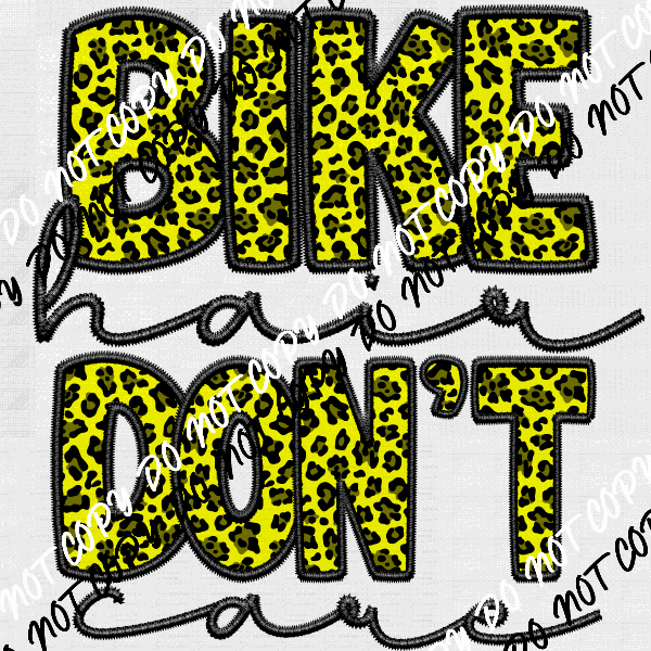 Bike Hair Don't Care Faux Embroidery DTF Transfer (See Color Options) - We Print U Press DTF Transfers