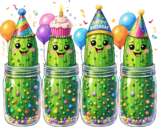Birthday Pickle Jar Party Cuties DTF Transfer RTP DTF Transfers