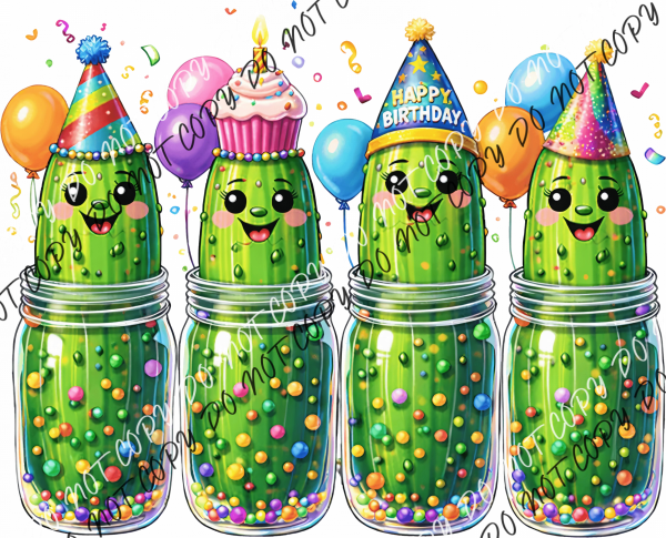 Birthday Pickle Jar Party Cuties DTF Transfer RTP DTF Transfers