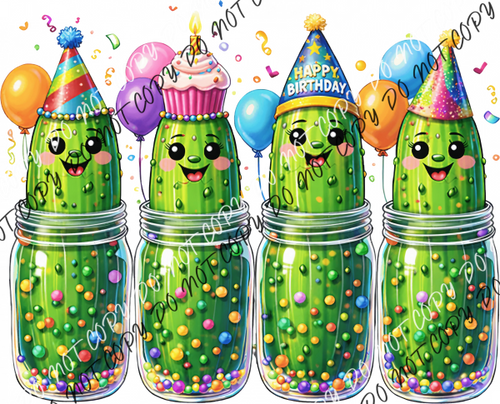 Birthday Pickle Jar Party Cuties DTF Transfer RTP DTF Transfers