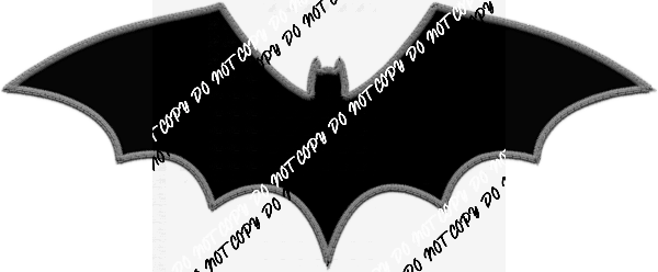 Black Bat faux embroidery DTF Transfer - We Print U Press DTF Transfers