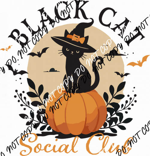 Black Cat Social Club DTF Transfer - We Print U Press DTF Transfers