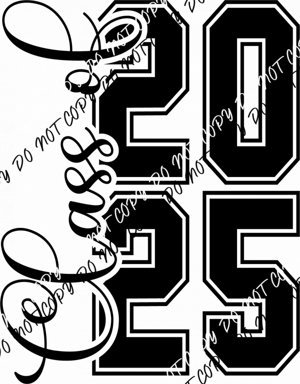 Black Class of 2025 Script DTF Transfer - We Print U Press DTF Transfers