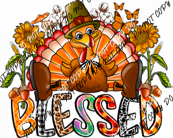 Blessed Turkey DTF Transfer - We Print U Press DTF Transfers