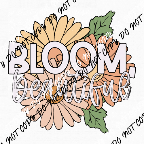 Bloom Beautiful Orange Flowers DTF Transfer - We Print U Press DTF Transfers
