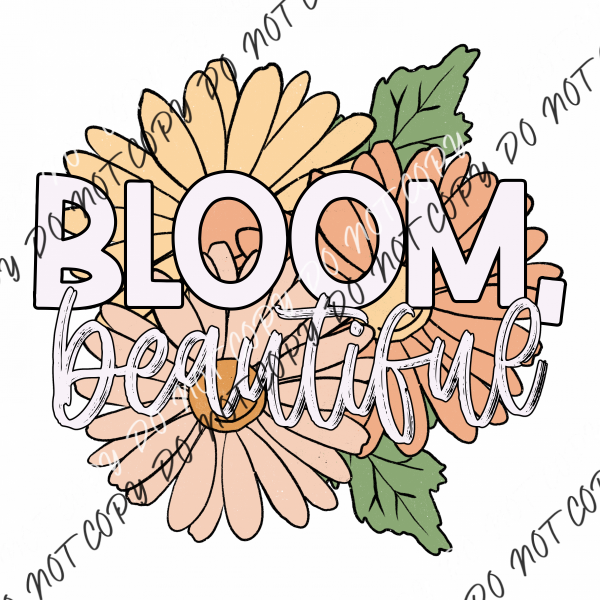 Bloom Beautiful Orange Flowers Dtf Transfer