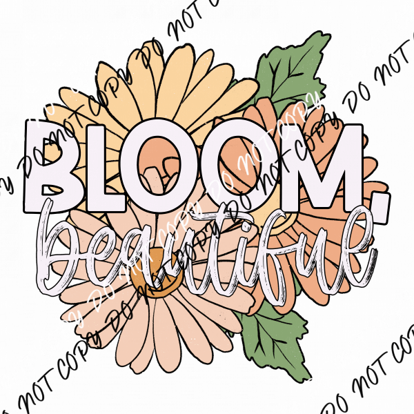 Bloom Beautiful Orange Flowers DTF Transfer - We Print U Press DTF Transfers