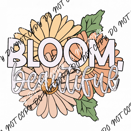 Bloom Beautiful Orange Flowers DTF Transfer - We Print U Press DTF Transfers