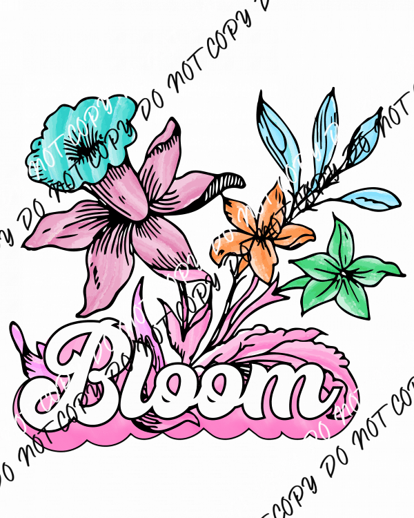 Bloom Flower DTF Transfer - We Print U Press DTF Transfers