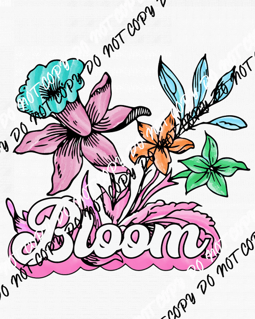 Bloom Flower DTF Transfer - We Print U Press DTF Transfers