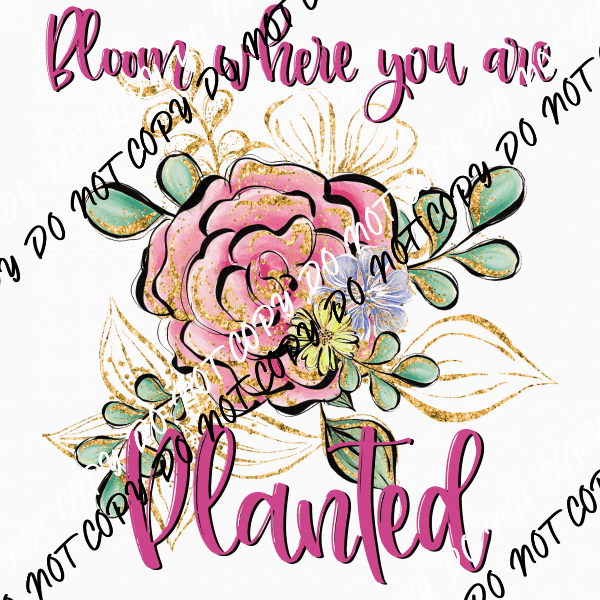 Bloom Where You are Planted DTF Transfer - We Print U Press DTF Transfers