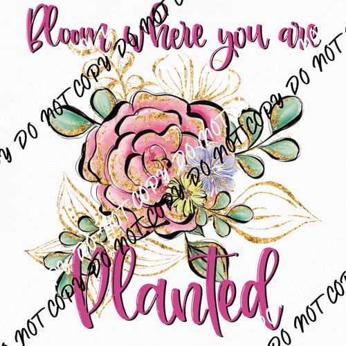 Bloom Where You are Planted DTF Transfer - We Print U Press DTF Transfers