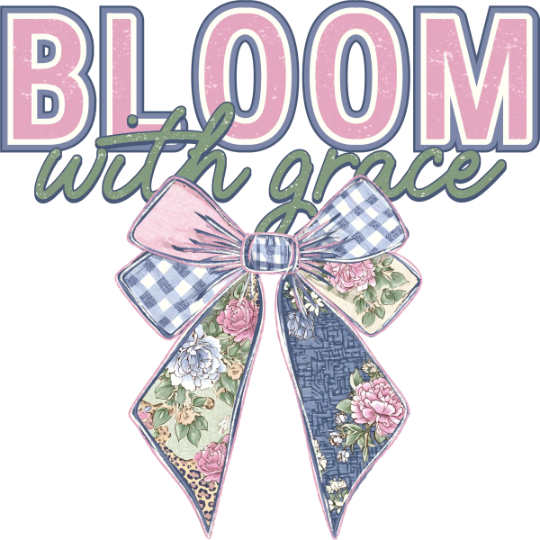 Bloom with Grace Bow DTF Transfer - RTP DTF Transfer