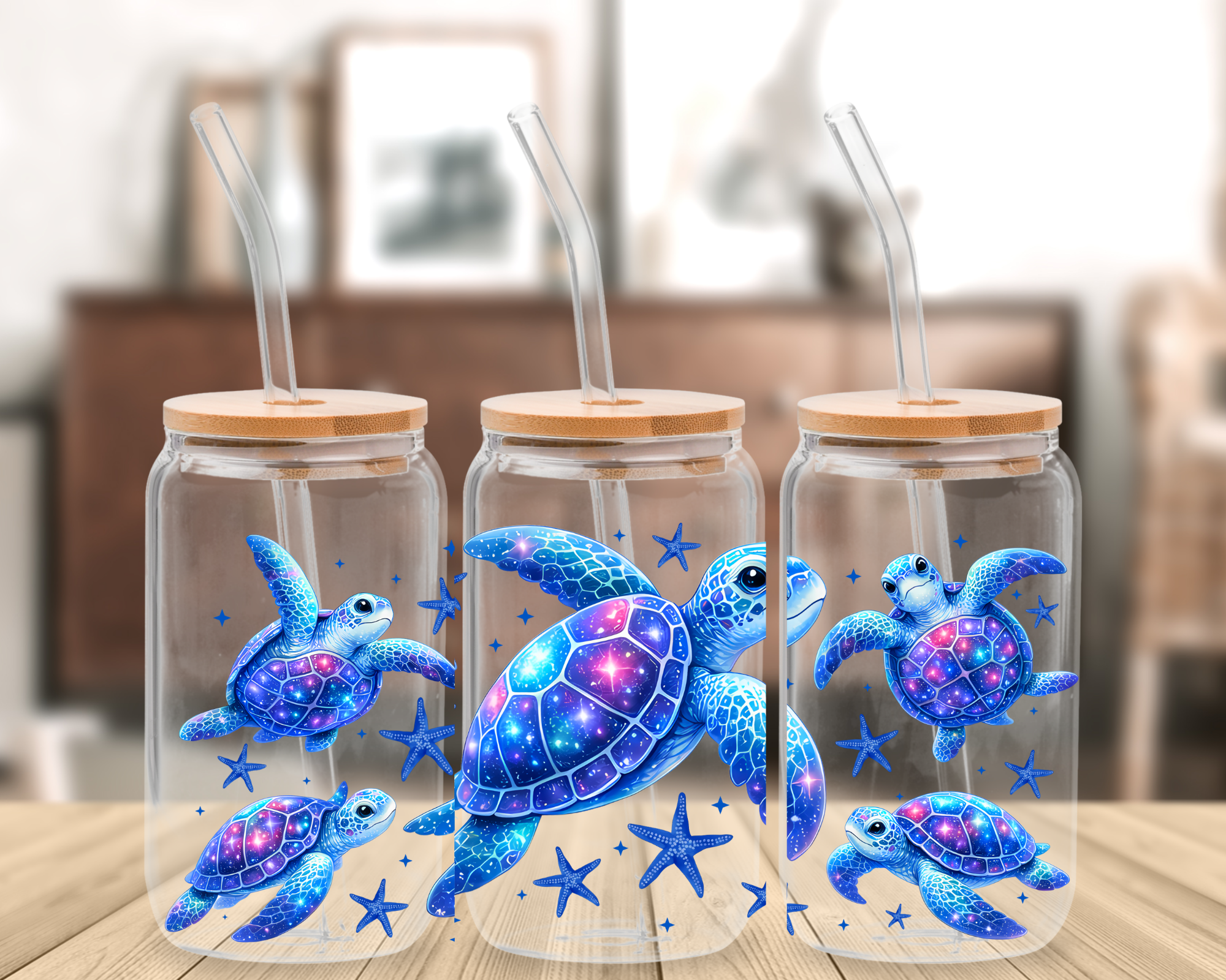 Galaxy Sea Turtle UV Transfer