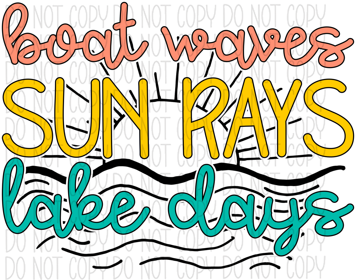 Boat Waves Sun Rays Lake Days Dtf Transfer Transfers