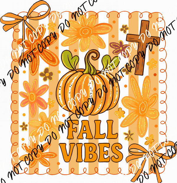 Boho Fall Vibes with Cross DTF Transfer - We Print U Press DTF Transfers