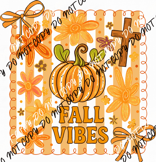 Boho Fall Vibes with Cross DTF Transfer - We Print U Press DTF Transfers