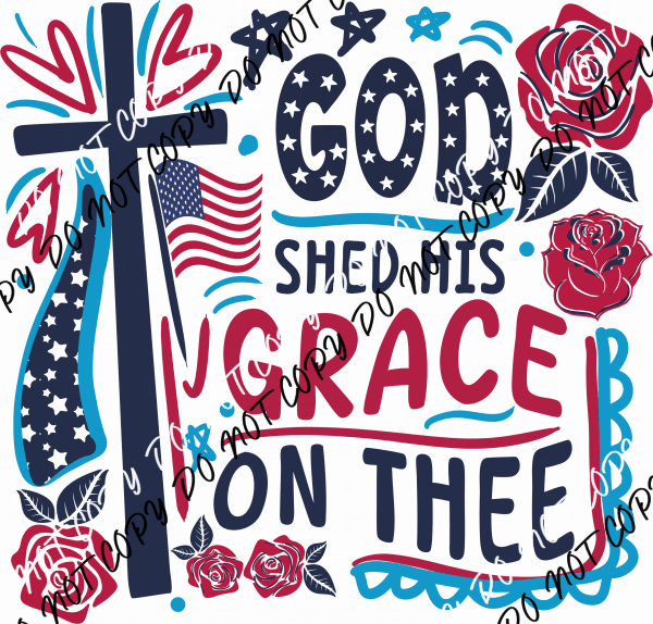 Boho God Shed His Grace on Thee DTF Transfer - We Print U Press DTF Transfers