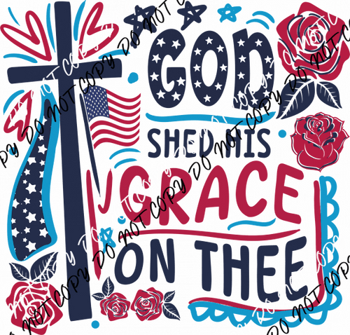 Boho God Shed His Grace on Thee DTF Transfer - We Print U Press DTF Transfers