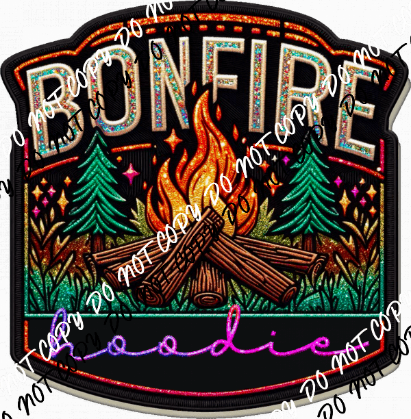 Bonfire Faux Patch DTF Transfer - We Print U Press DTF Transfers