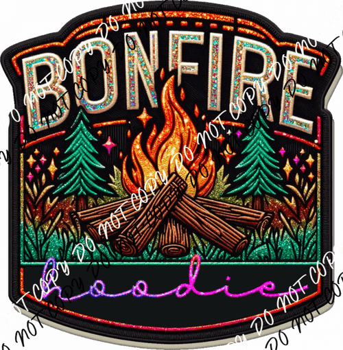 Bonfire Faux Patch DTF Transfer - We Print U Press DTF Transfers