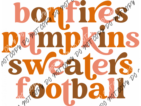 Bonfires Pumpkins Sweaters Football Dtf Transfer