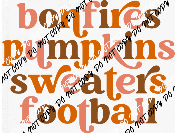 Bonfires Pumpkins Sweaters Football DTF Transfer - We Print U Press DTF Transfers