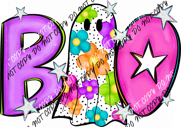 Boo Bright Floral DTF Transfer - We Print U Press DTF Transfers