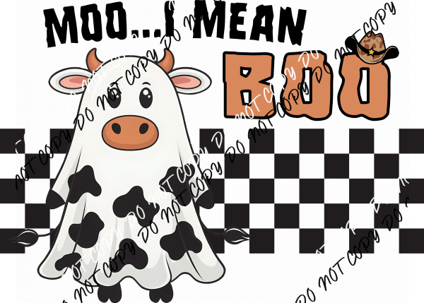 Boo Cow Halloween DTF Transfer - We Print U Press DTF Transfers