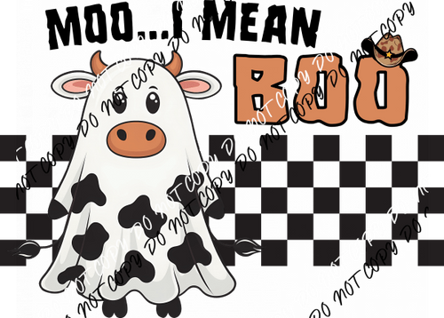 Boo Cow Halloween DTF Transfer - We Print U Press DTF Transfers