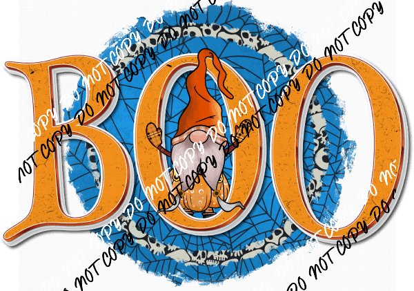 Boo Gnome Blue Spiderweb DTF Transfer - We Print U Press DTF Transfers