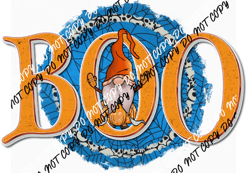 Boo Gnome Blue Spiderweb DTF Transfer - We Print U Press DTF Transfers