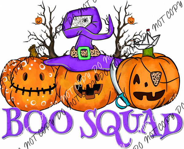 Boo Squad 3 Pumpkins Dtf Transfer Rtp Transfers