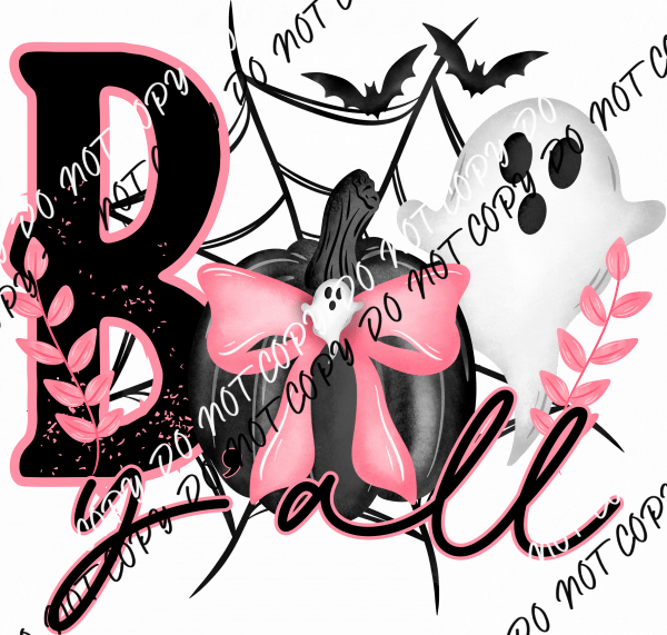 Boo Y'all Pumpkin Black and Pink DTF Transfer - We Print U Press DTF Transfers