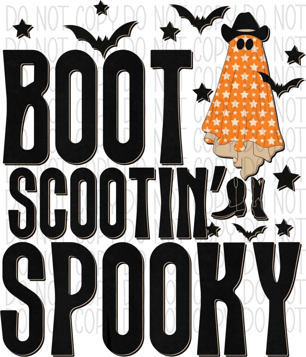 Boot Scootin Spooky Ghost Dtf Transfer Rtp Transfers