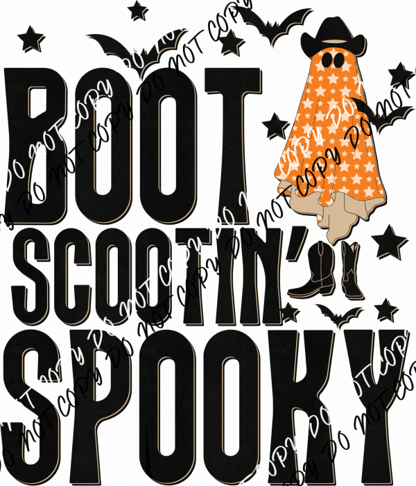 Boot Scootin Spooky Ghost DTF Transfer - We Print U Press DTF Transfers