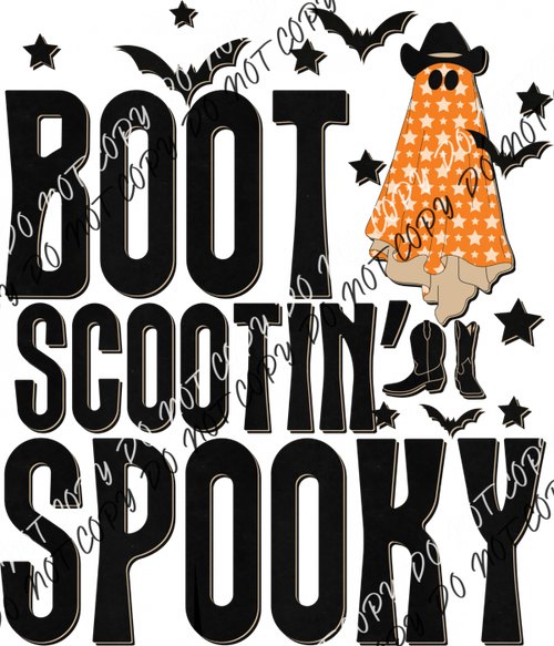 Boot Scootin Spooky Ghost Dtf Transfer Rtp Transfers