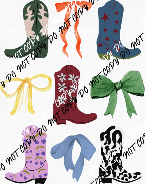 Boots And Bows DTF Transfer - We Print U Press DTF Transfers