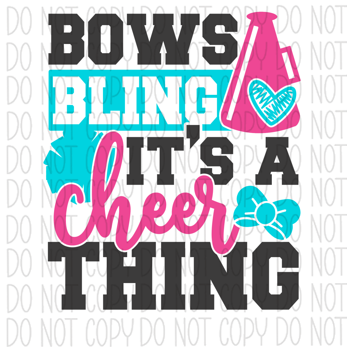 Bows Bling Its A Cheer Thing Dtf Transfer