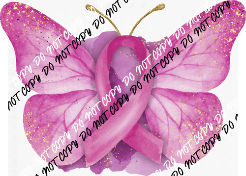 Breast Cancer Awareness Butterfly Watercolor DTF Transfer - We Print U Press DTF Transfers