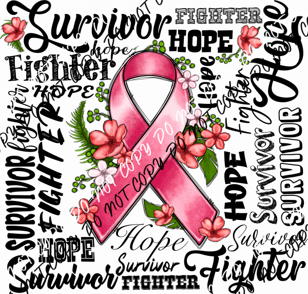 Breast Cancer Survivor Ribbon Collage DTF Transfer - We Print U Press DTF Transfers